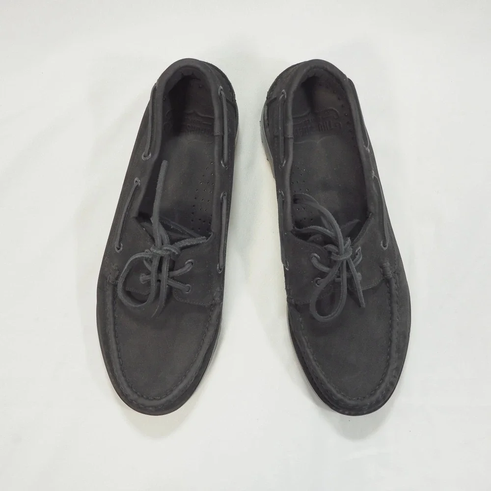 Thursday Boot Co Handsewn Loafer Men 9.5 Black Matte Leather Boat Shoe Lug Sole